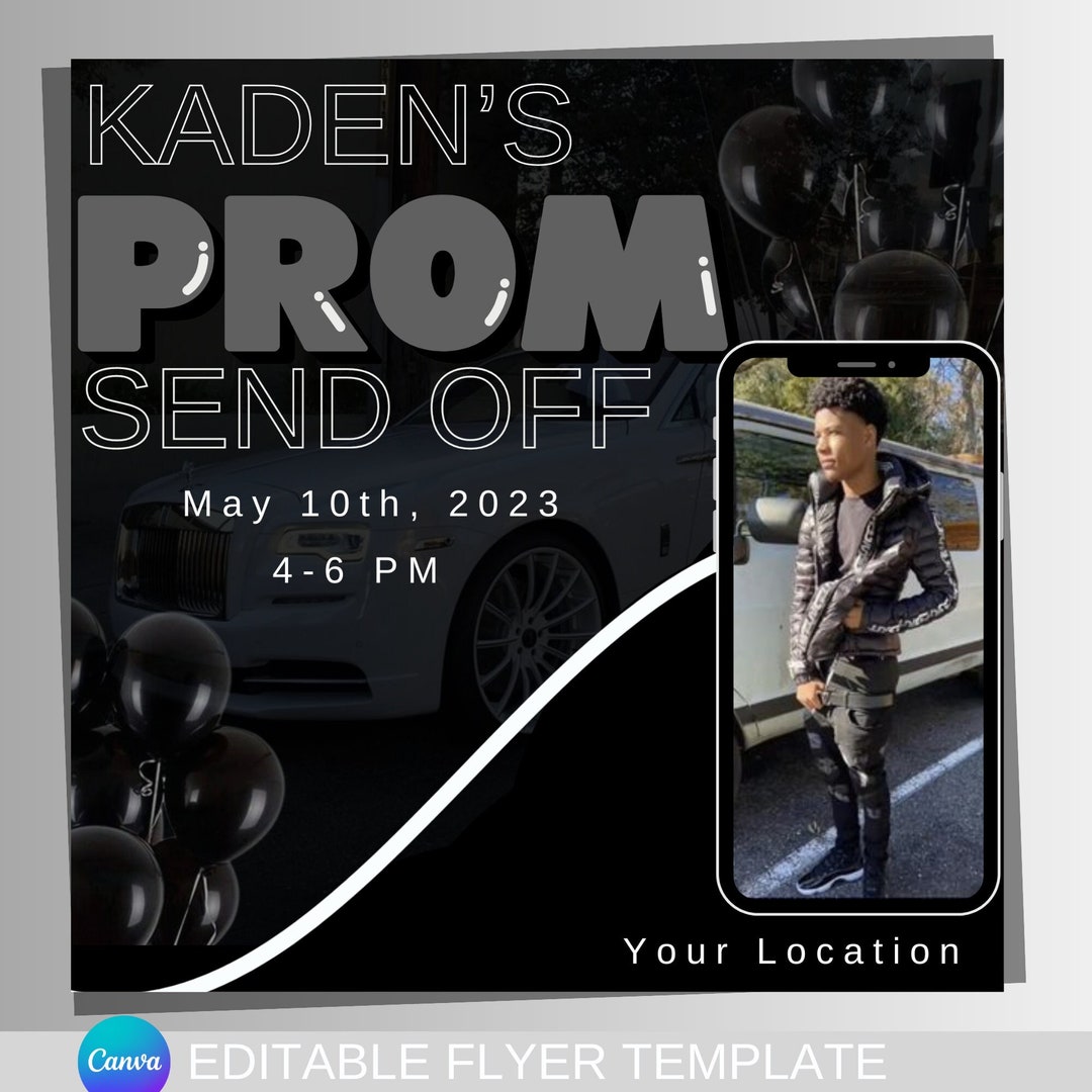 Prom Send off Flyer: Customizable Social Media Template (canva) - Etsy