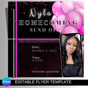 Homecoming Flyer, Social Media Flyer, Homecoming Send Off, Homecoming Queen, Homecoming Princess, Flyer Template