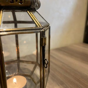 Moroccan Brass Lantern, Candle Holder, Ramadan Decor, Handmade Moroccan Lantern, Boho Home Decor, Tea Light Lantern image 8