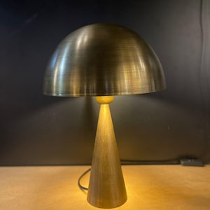 Moroccan Brass Table Lamp, Handmade Bedside Lamp, Vintage Mushroom Light, Boho Home Decor, Arabic Lighting, Unique Gift for Her