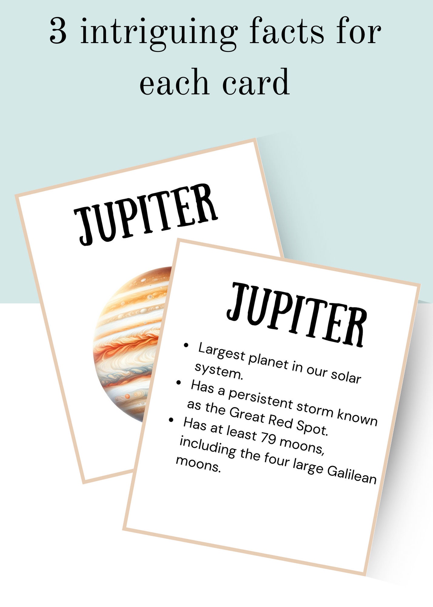 Solar System Flashcards for Kids Educational Space Learning Tool ...