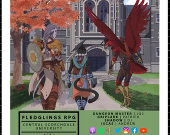 Arte de portada de la Universidad Central Scorchdale de Fledglings Pegatina