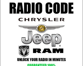 Unlock Chrysler Radio Codes Stereo Anti-Theft Jeep Dodge Ram Car Radio Series T00be Tm9 Tvpqn tQ1aa Tt5aa Stereo Pincode Service