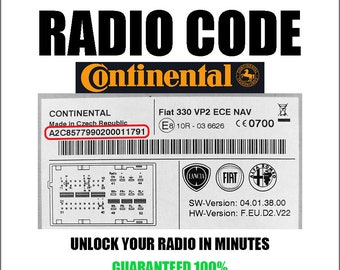 Continental Vp1 Vp2 Radio Code Sicherheit Pincode Serie Ac2 Tvpqn K Tschechische Mexiko Ungarn Brasilien Modelle Service