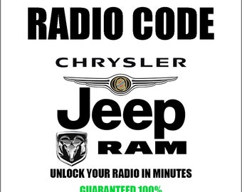 Entsperrung jeep Radio Codes Anti-Diebstahl Cheysler Dodge Stereo Car Serie T00am T00be Tm9 T32qn TVPQN T16QN T19QN Pincode Service