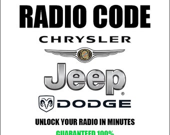 Unlock Jeep Radio Codes Stereo Anti-Theft Chrysler Dodge Car Radio Series T00be Tm9 Tvpqn tQ1aa Td7 Stereo Pincode Service