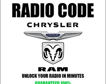 Unlock Jeep Dodge Radio Codes Stereo Anti-Theft Car Radio Series T00be Tm9 Tvpqn tQ1aa Ta3 Stereo Pincode Service