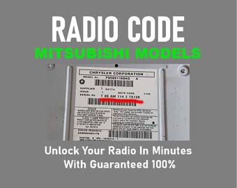 Radio Code Jeep Chrysler Dodge T00AM Mitsubishi Models Anti-Theft Stereo NC Pincode Service