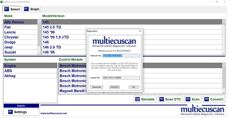 Logiciel de diagnostic de véhicule multilingue Multiecmscan 4.9 2022 avec fonctions avancées, compatible avec Alfa, Fiat, Lancia et Jeep Chrysler image 5