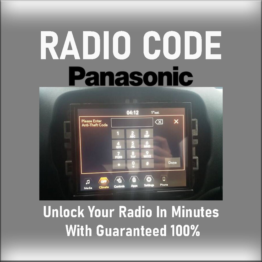 Antitheft Panasonic Radio Code Models Uconnect 8.4 ULV A Etsy