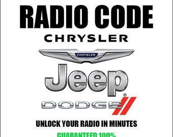 Unlock Jeep Radio Codes Stereo Anti-Theft Chrysler Dodge Car Radio Series T00be Tm9 Tvpqn tQ1aa Td2 Stereo Pincode Service