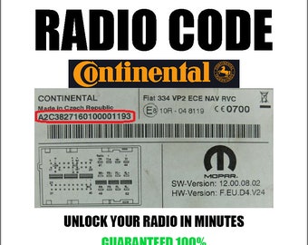 Continental Vp1 Vp2 Radio Code Sicherheit Pincode Serie Ac2 Tvpqn F Tschechische Mexiko Ungarn Brasilien Modelle Service