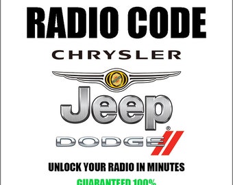 Unlock Jeep Radio Codes Stereo Anti-Theft Chrysler Dodge Car Radio Series T00be Tm9 Tvpqn tQ1aa Td4 Stereo Pincode Service