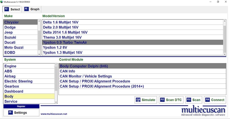 2023 Multiecmscan 5.1 Software diagnostico per veicoli multilingue con funzioni avanzate compatibile con Alfa, Fiat, Lancia e Jeep Chrysler immagine 3