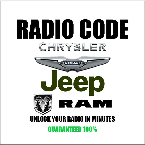 Unlock Chrysler Radio Codes Anti-Theft Jeep Dodge Ram Stereo Car Series T00am T00be Tm9 T22qn TVPQN TQ1AA 13 Pincode Service