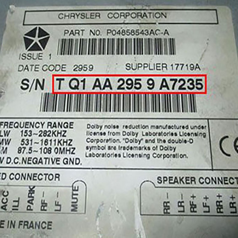 Unlock Jeep Dodge Radio Codes Stereo Antitheft Car Radio Etsy