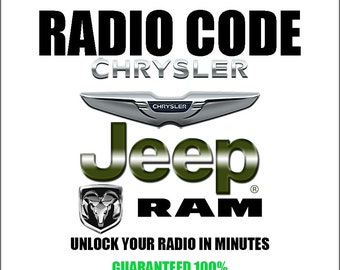 Freischalten Jeep Radio Codes Anti-Theft Cheysler Dodge Stereo Car Series T00am T00be Tm9 T16qn TVPQN TQ1AA 14 Pincode Service