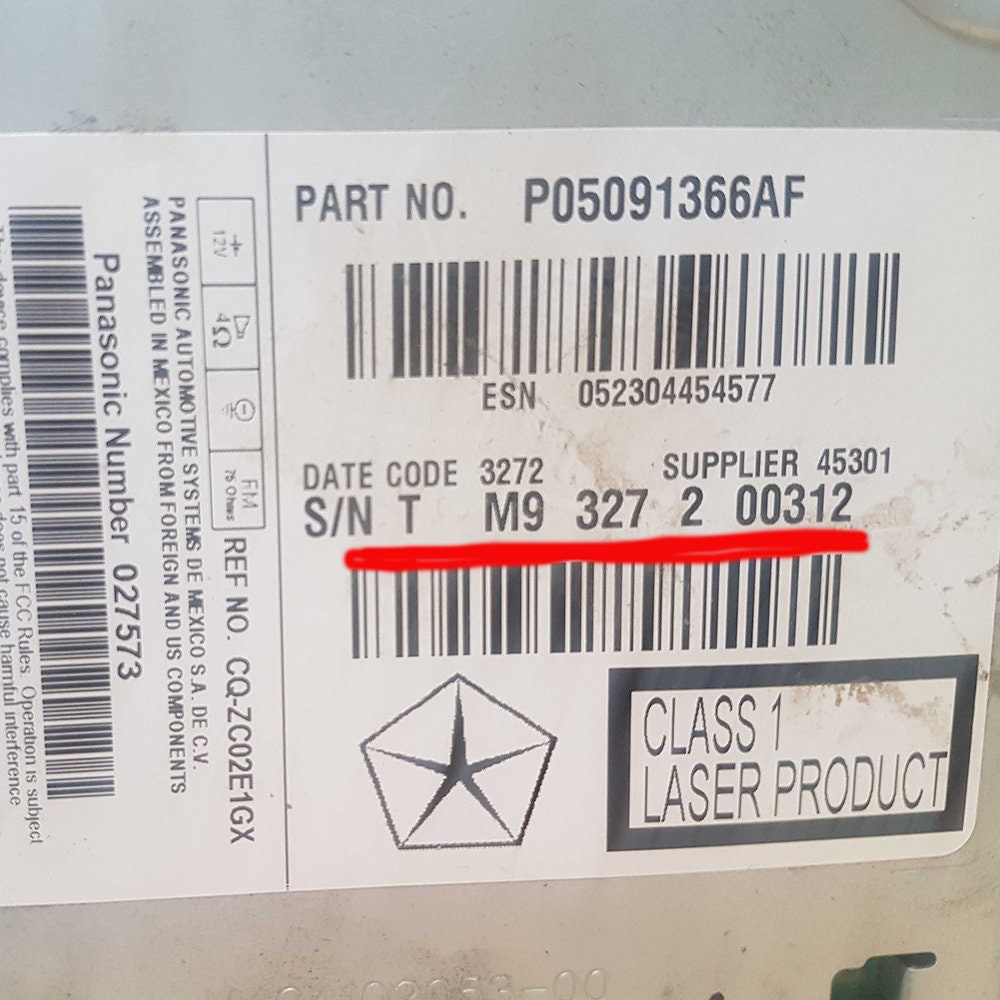 Antitheft Panasonic Radio Code Models Uconnect 8.4 UAR A Stereo