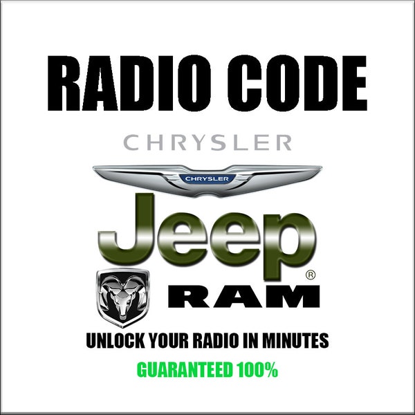 Unlock Chrysler Radio Codes Anti-Theft Jeep Dodge Ram Stereo Car Series T00am T00be Tm9 T19qn TT1AA Pincode Service