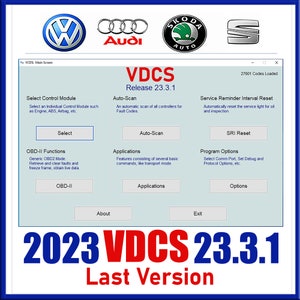 2023 VDCS 23.3.1 Software For Diagnostic & Coding And Programming For Vw Audi Seat Skoda English And French Langues