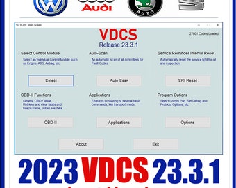 Software 2023 VDCS 23.3.1 para diagnóstico, codificación y programación para Vw Audi Seat Skoda idiomas inglés y francés