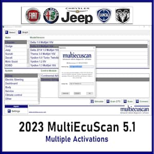 2023 Multiecmscan 5.1 Software diagnostico per veicoli multilingue con funzioni avanzate compatibile con Alfa, Fiat, Lancia e Jeep Chrysler immagine 1