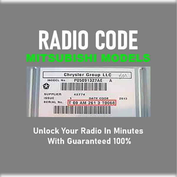 Radio Code Jeep Chrysler Dodge T00AM Mitsubishi Models Anti-Theft Stereo HK Pincode Service