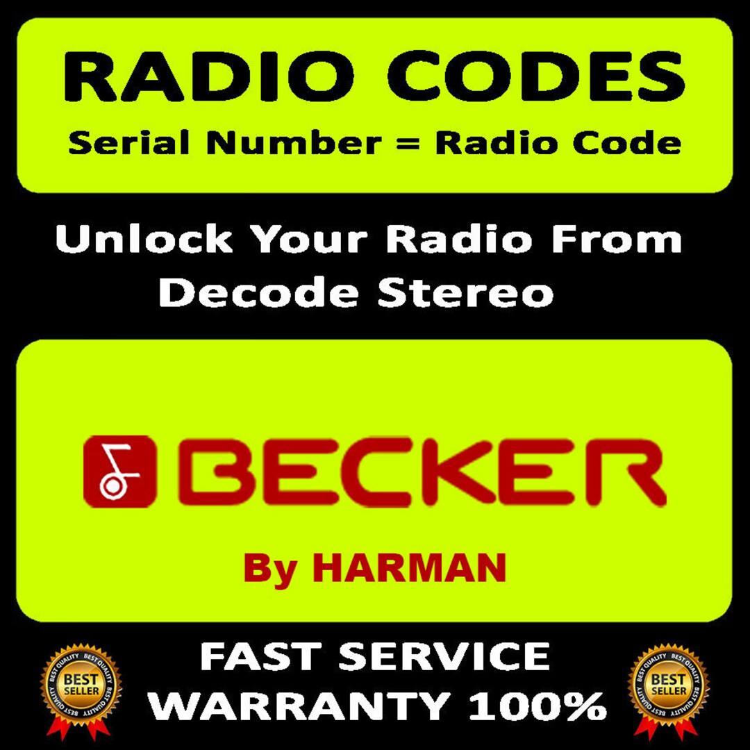Unlock Radio Codes for Becker Harman 20 Car Radios for Etsy
