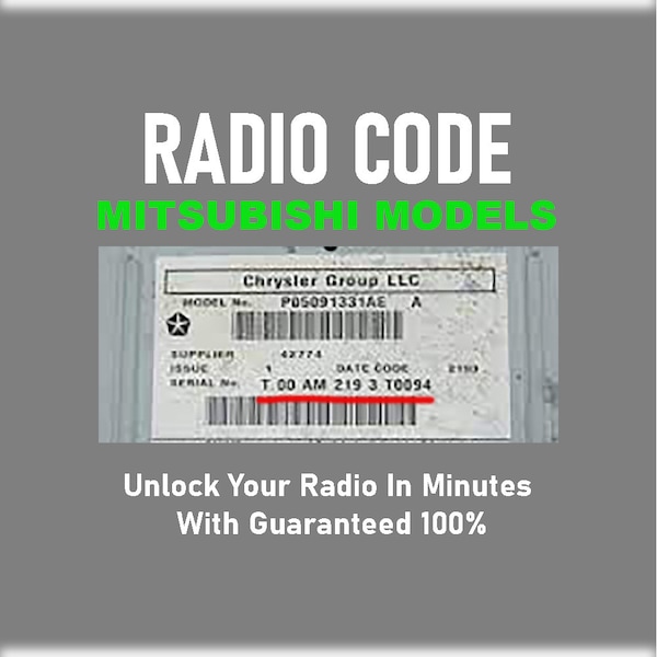 Radio Code Jeep Chrysler Dodge T00AM Mitsubishi Models Anti-Theft Stereo DK Pincode Service