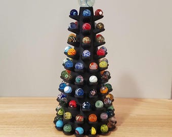 UPDATED 2025 Black Marble Tree - 91 Piece 3/4&quot; Marbles with 1&quot;+ Shooter Topper (Marbles not included.)