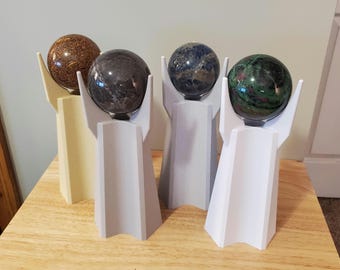 Torre expositora de esferas minerales impresa en 3D - Compatible con esferas de 7,6 cm (esfera mineral no incluida)