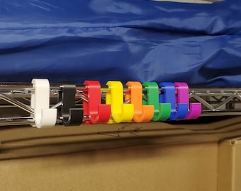 Paquete de 10 ganchos utilitarios para estanterías y armazones de armario de alambre de ABS impresos en 3D de alta resistencia