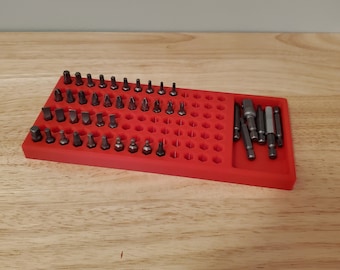 Bandeja de banco con capacidad para 98 piezas para puntas hexagonales de 1/4" (puntas no incluidas)