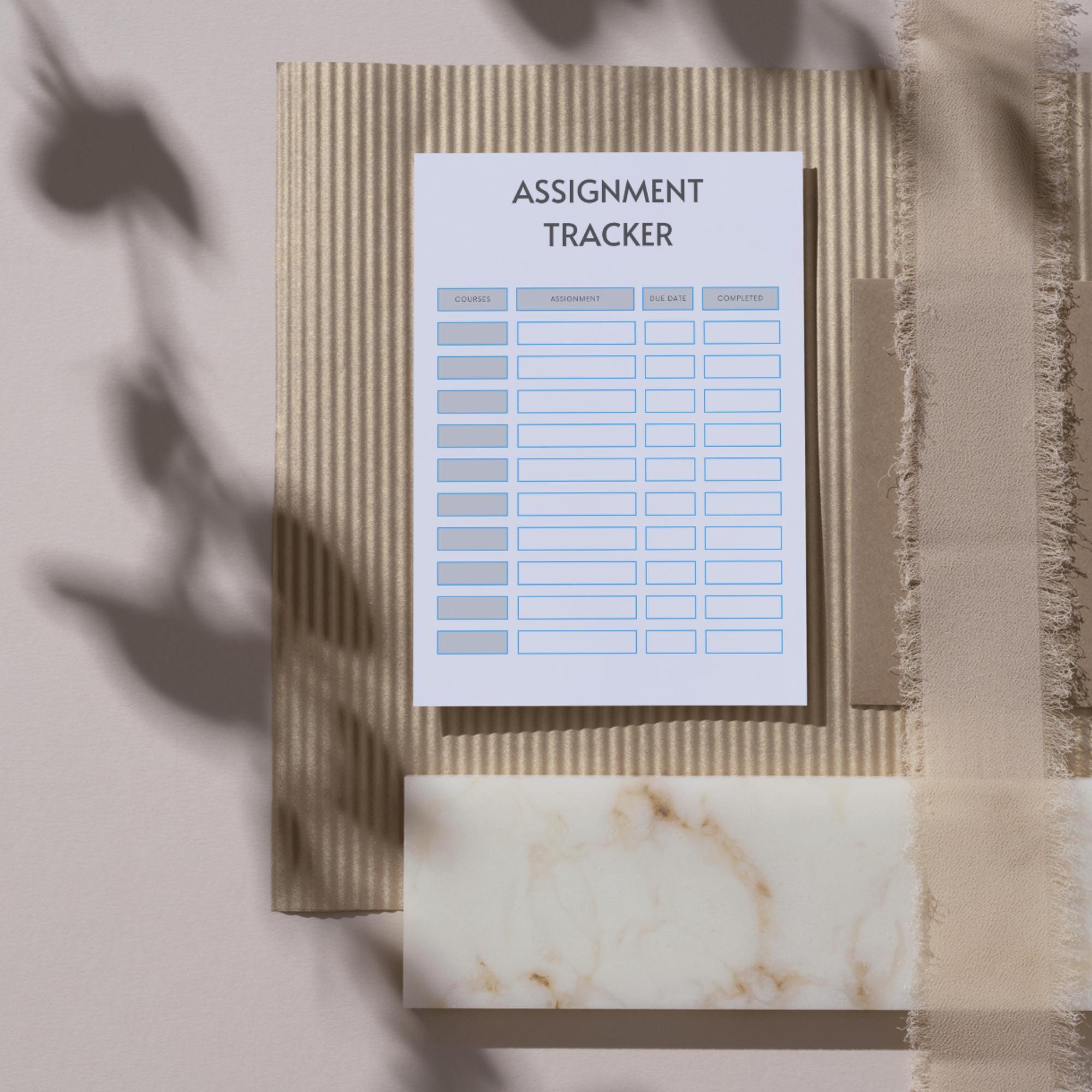 Editable Assignment Tracker, Printable Assignment Planner, Canva ...