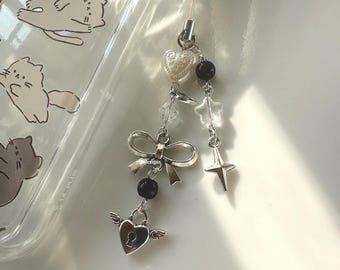 Y2k Star Phone Charm - phone accessory beaded phone charm gift for her, birthday gift cyber coquette phone charm y2k accessory handmade