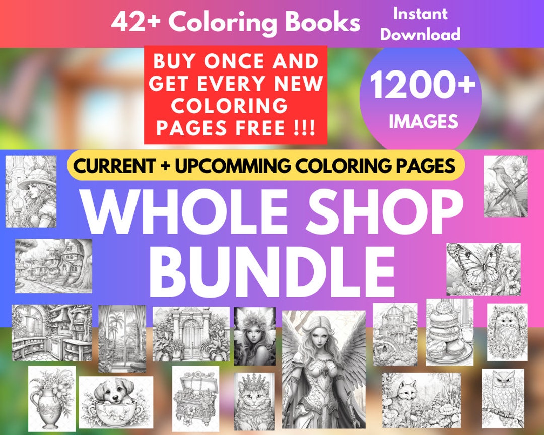 Adult Coloring Pages Printable, Coloring Pages for Adults, Whole Shop