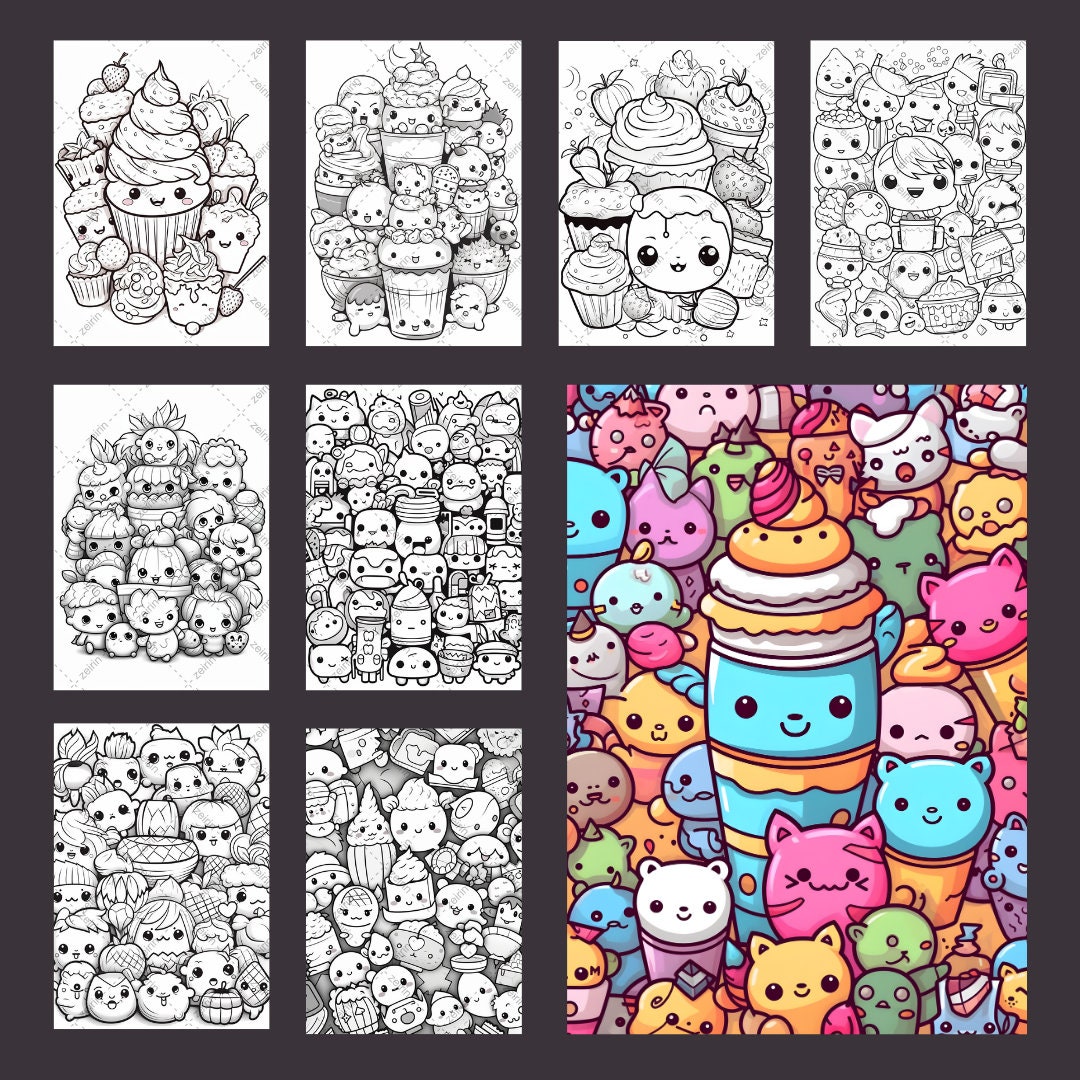 20 Kawaii Doodle Adult Coloring Pages Printable. Coloring Pages for ...