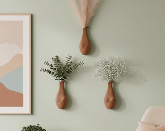 Wall Vase Set: Teardrop Abstract Decor