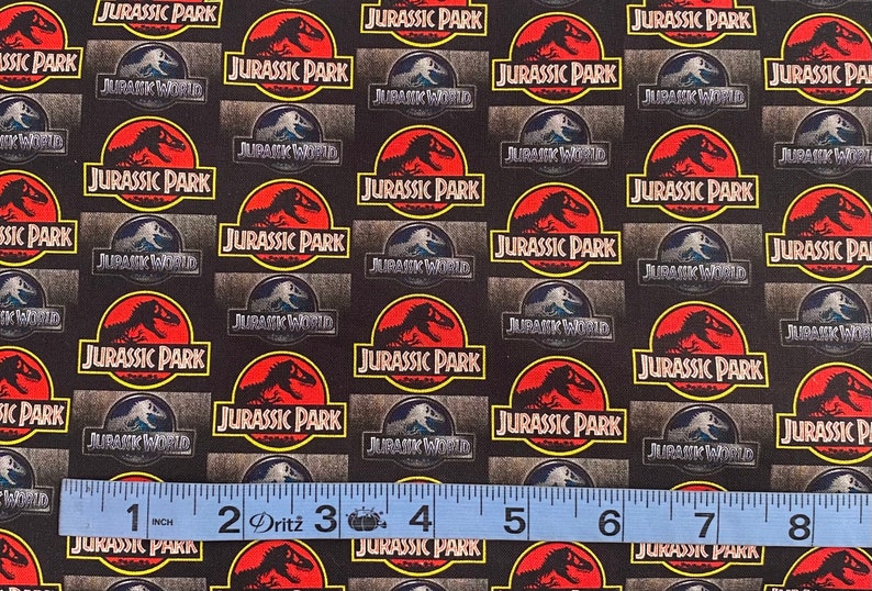 Jurassic Park Fabric 100 Cotton Fabric by the Yard Jurassic World