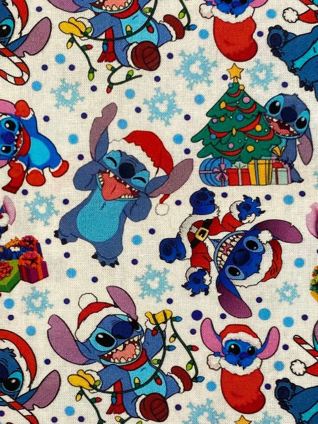 Disney Stitch Christmas Fabric 100 Cotton Fabric Fat Quarter Tumbler