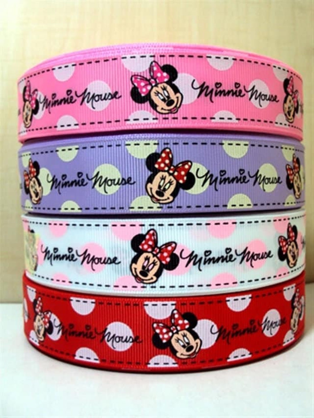 Disney Minnie Mouse Ribbon 1 High Quality Grosgrain Ribbon by the Yard ...