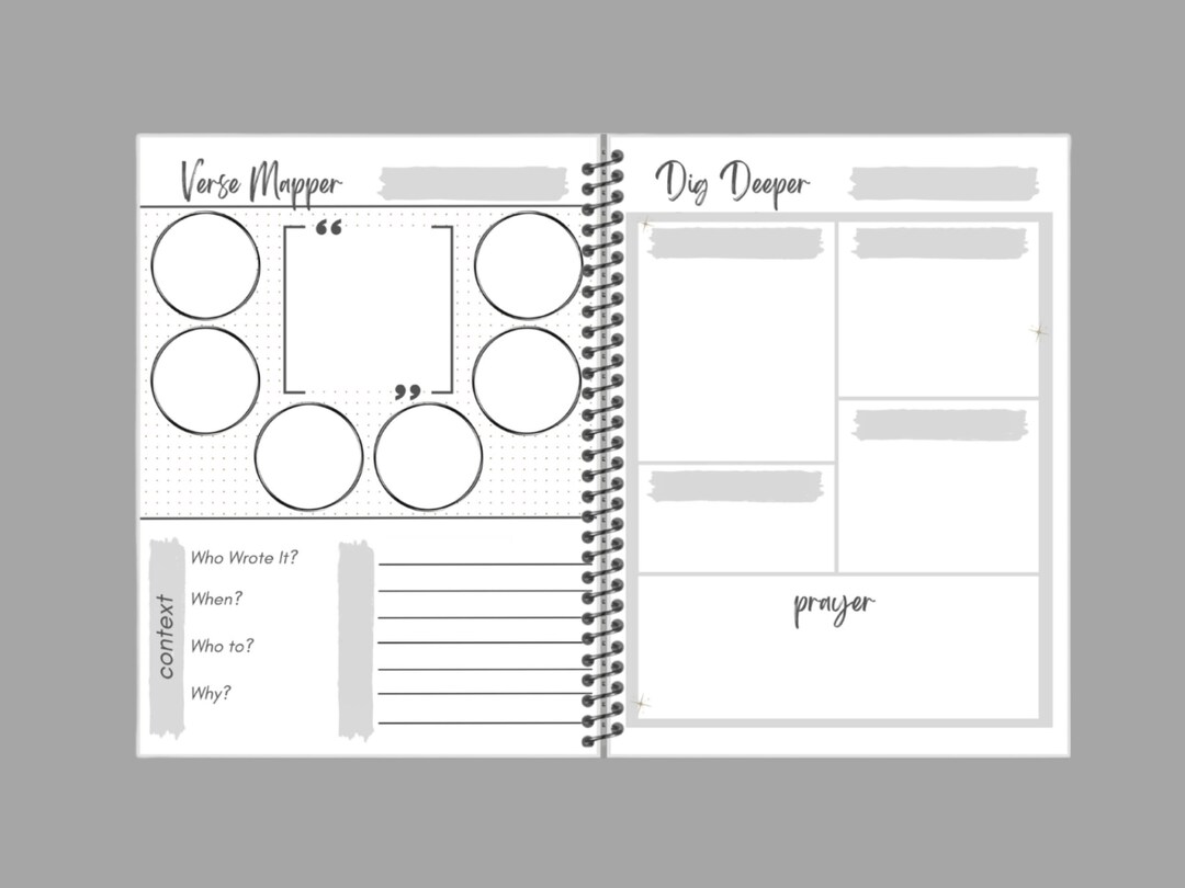 Sermon Message Map Verse Mapping Journal, Verse Map, Prayer Journal, Devotional Planner ...
