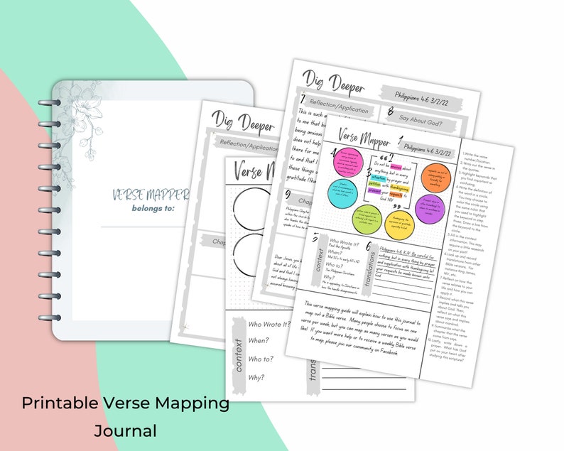 Verse Mapping Journal Printable, Bible Mapping Printable, Bible Study ...