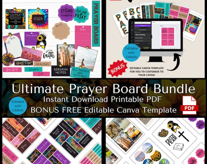 Prayer Board Printables, Prayer Boards Kit, Vision Board Printable ...