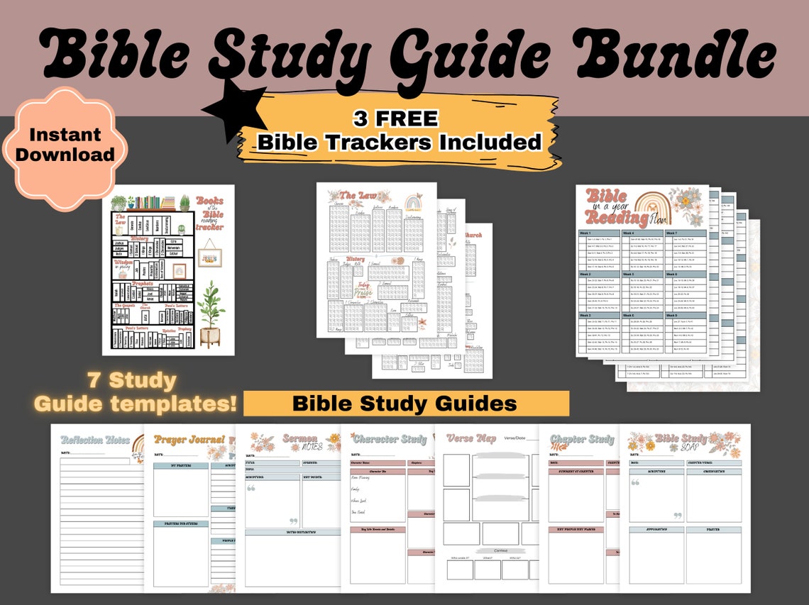 Printable Bible Study Planner and Free Bible Reading Trackers - Etsy