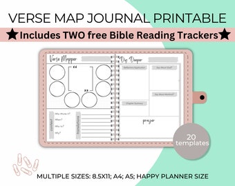 Verse Mapping Journal Printable, Bible Mapping Printable, bible study printable, christian planner, devotional journal, prayer journal