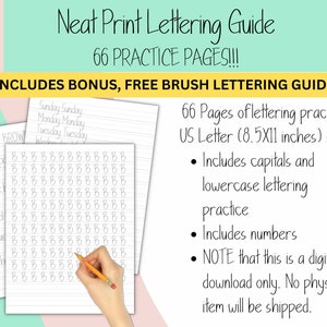 Calligraphy Practice Sheets Neat Print handwriting Practice Sheet Lettering Guide Printable Template Writing Font Self Care