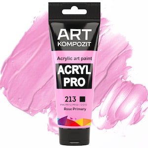 Acrylic paint 213 Rose Primary Color Set of 12x2.6 fl oz/75 ml, acrylic paints set of acrylic tube paint, paint by number