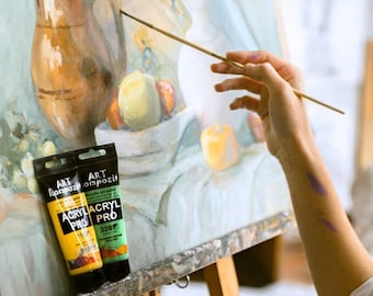 Set of Acrylic paints ArtKompozit of 12x2.6 fl oz/75 ml Perfect for painting acrylic for artists, paint by number, set of acrylic tube paint