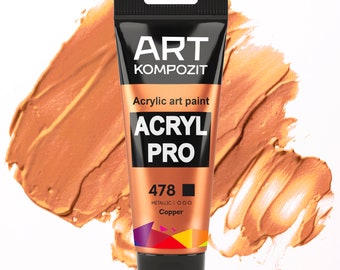Acrylics metallic paint set 478 Copper Color Set of 12x2.6 fl oz/75 ml, gold paints,  set of acrylic tube, paint by number